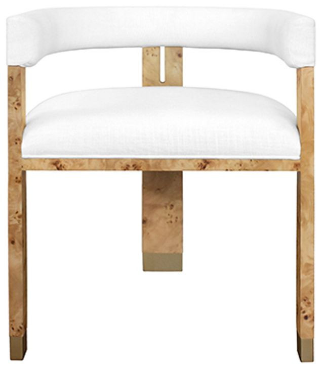 Jude Brown and White Performance Fabric Accent Chair