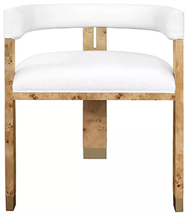 Jude Brown and White Performance Fabric Accent Chair