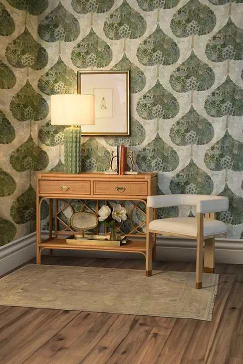 Jude Cerused Oak and White Performance Fabric Accent Chair