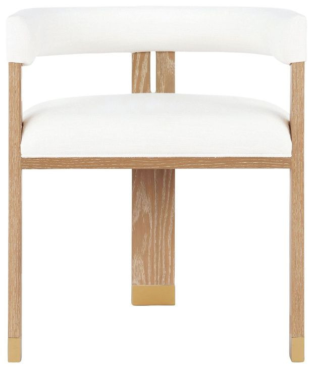 Jude Cerused Oak and White Performance Fabric Accent Chair