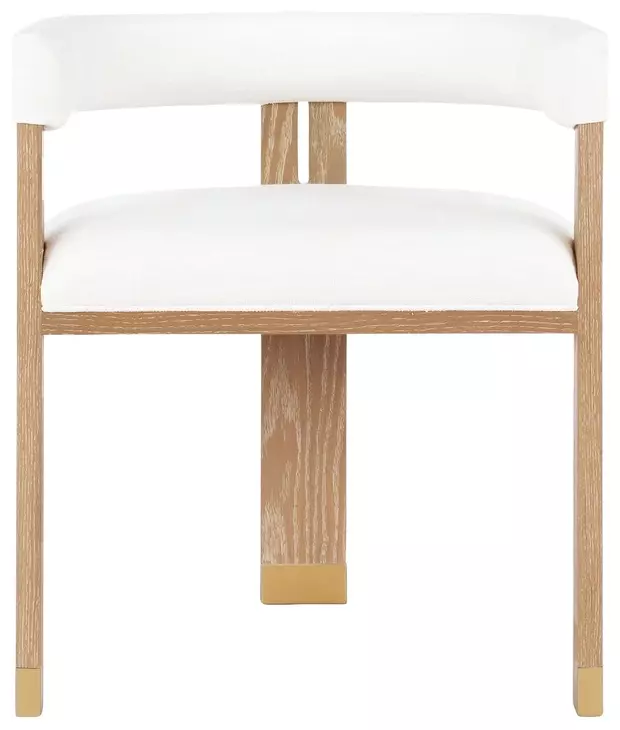 Jude Cerused Oak and White Performance Fabric Accent Chair