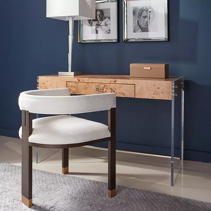Jude Dark Espresso and White Performance Fabric Accent Chair
