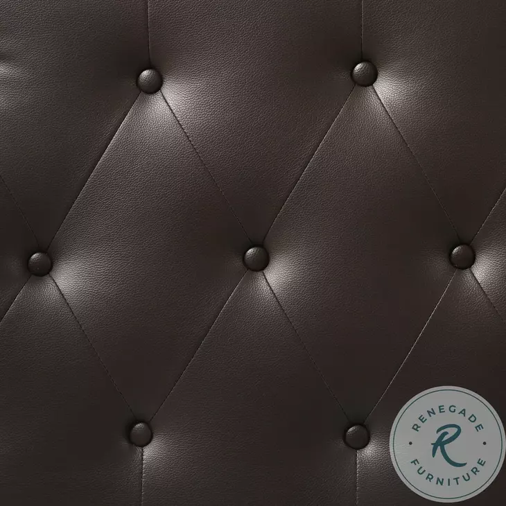 Mirage Brown Full Upholstered Panel Bed