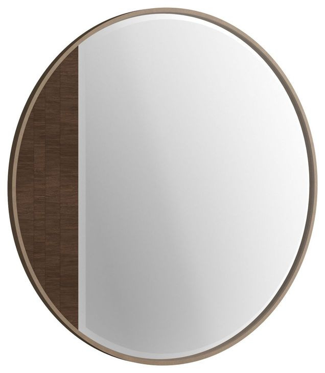 Verge Handcrafted Walnut Round Mirror