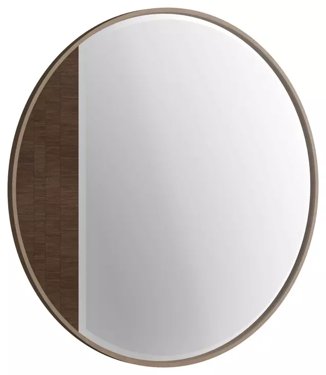 Verge Handcrafted Walnut Round Mirror