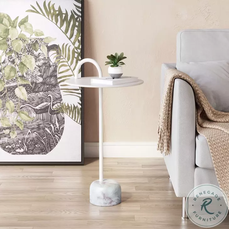 Will White 25" Side Table