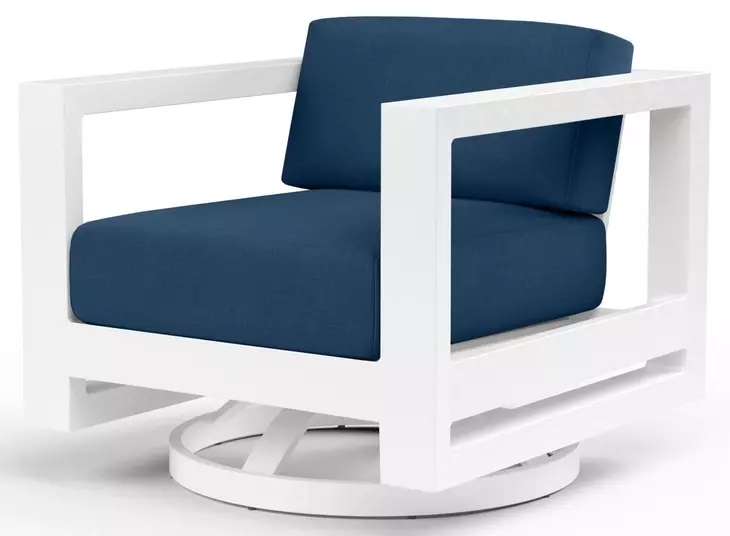 Newport Spectrum Indigo Upholstered Outdoor Swivel Club Chair