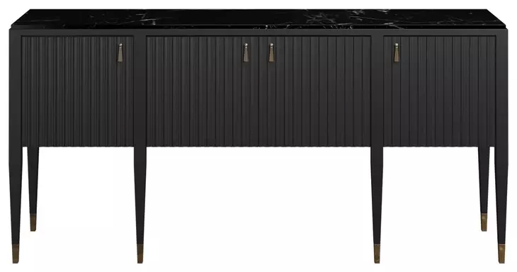 Eave Black Marble Top 4 Door Sideboard