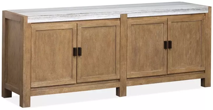 Foxrun Hollow Sierra Brown and White 70" Marble Top TV Stand