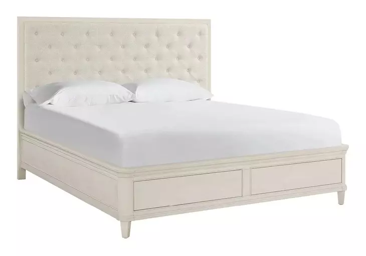 Birchaven Beige and Willow Queen Upholstered Storage Panel Bed