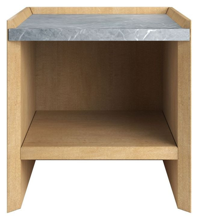 Loft Brown and Gray Square Marble Top End Table