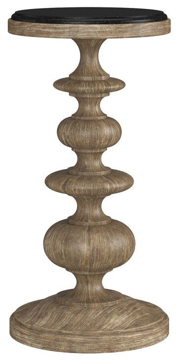 Architrave Black and Brown Round Marble Top Accent Table