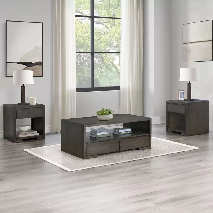 Evan Brown Rectangular Cocktail Table