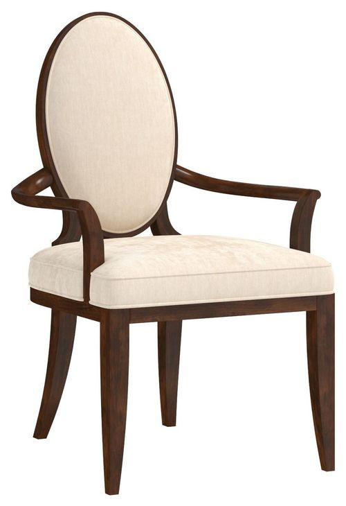 Boulevard Beige and Auburn Upholstered Arm Chair Set of 2