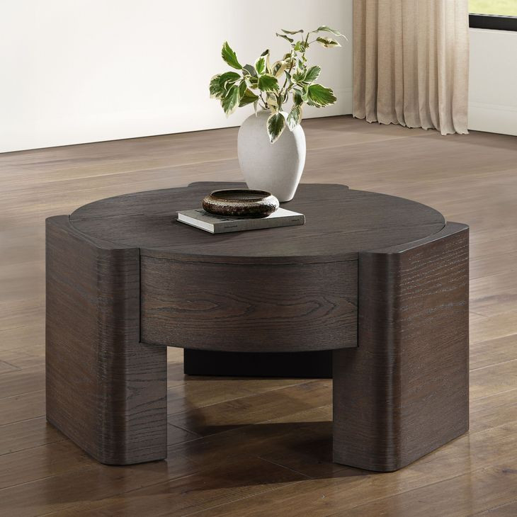 Salina Espresso Round Coffee Table
