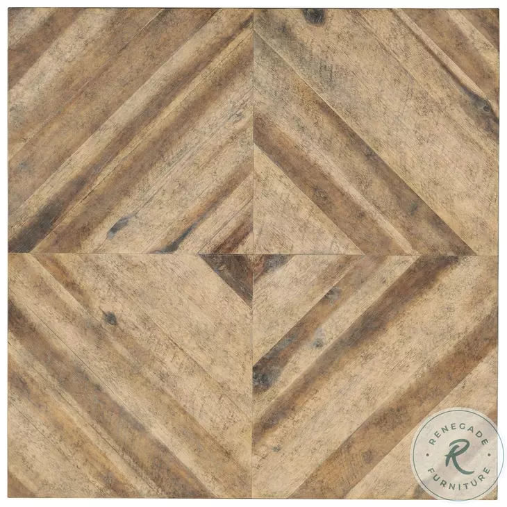 Saint Armand Light Natural And Antique Bronze Metal Square Cocktail Table