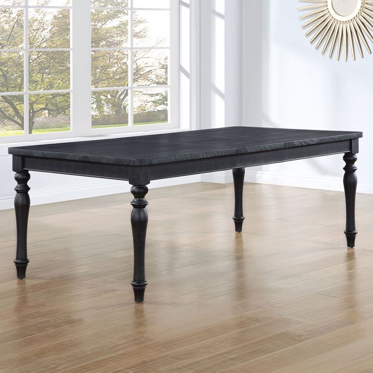Odessa Black 66" Extendable Rectangular Dining Table