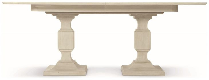 East Hampton Cerused Linen Rectangular Extendable Dining Room Set