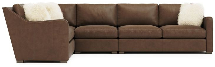 Ventura Brown 4 Piece Sectional with Pillows