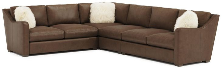 Ventura Brown 4 Piece Sectional with Pillows