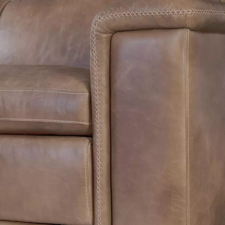Lioni Brown Leather 3 Piece Modular Power Reclining Sectional with USB Charging