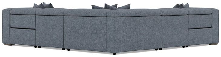 Bliss Blue 5 Piece Modular Power Reclining Sectional with Pillows