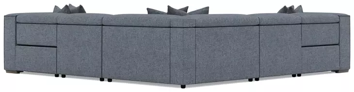Bliss Blue 5 Piece Modular Power Reclining Sectional with Pillows