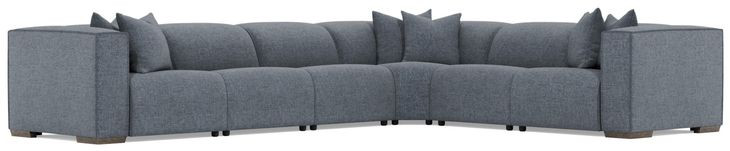 Bliss Blue 6 Piece Modular Power Reclining Sectional with Pillows