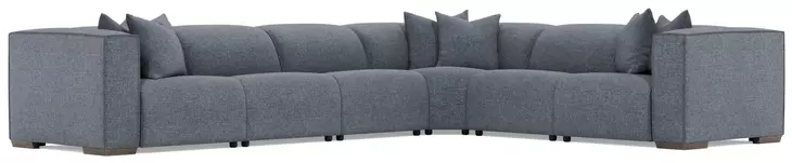 Bliss Blue 6 Piece Modular Power Reclining Sectional with Pillows