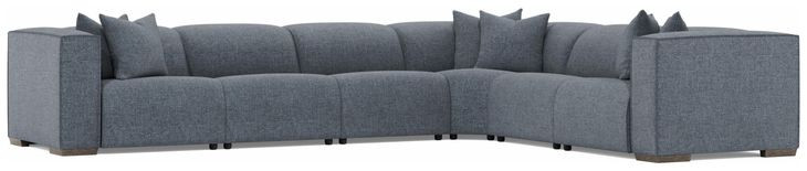 Bliss Blue 6 Piece Modular Power Reclining Sectional with Pillows