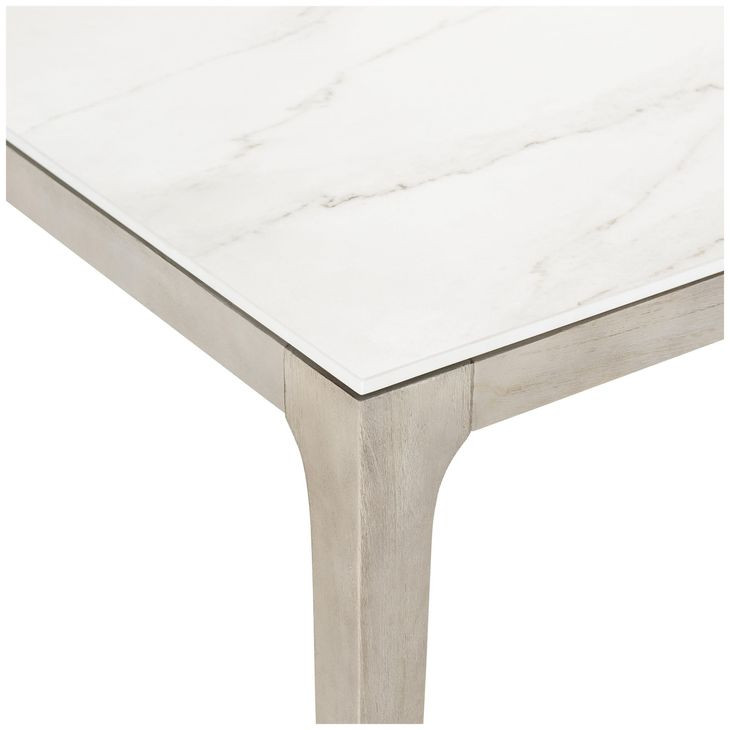 Marbella White Shell Rectangular Outdoor Natural Stone Top Dining Table