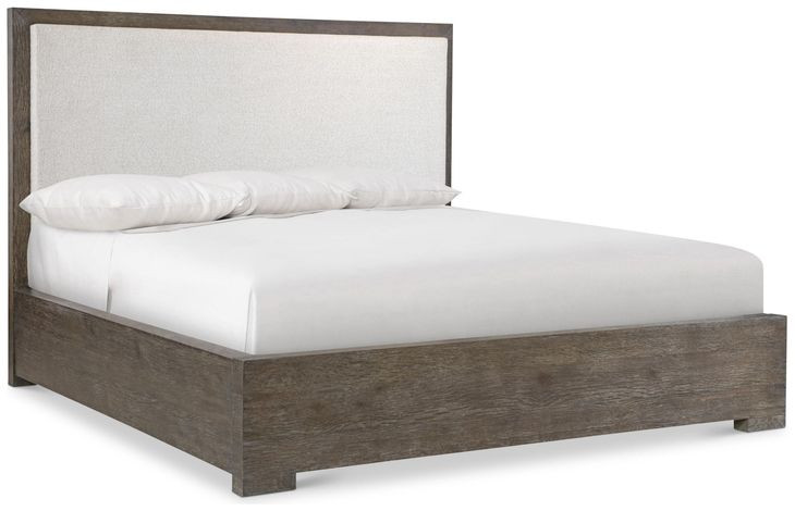 Outline Cassel and White Performance Fabric Queen Upholstered Panel Bed