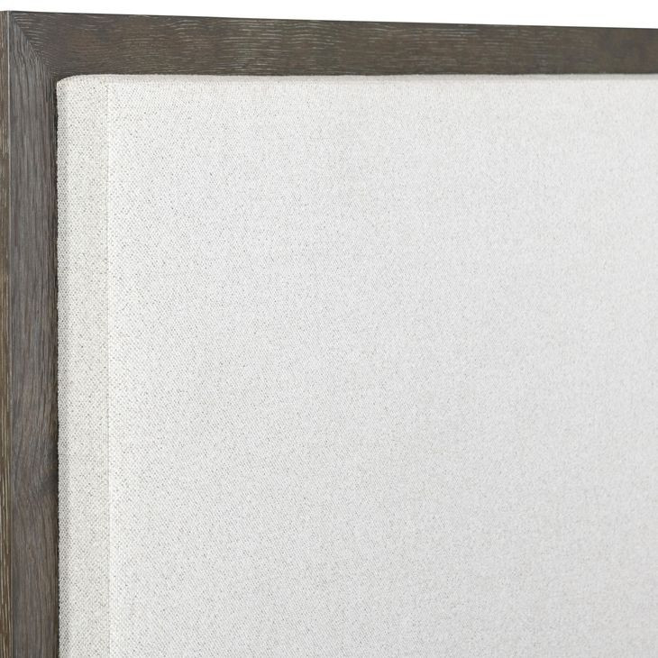 Outline Cassel and White Performance Fabric California King Upholstered Panel Bed