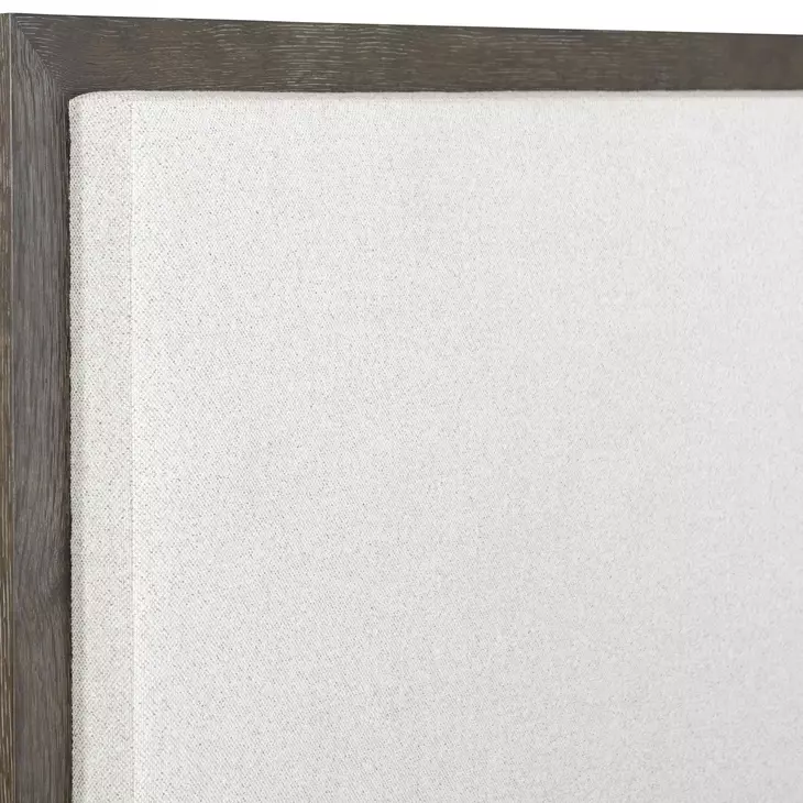Outline Cassel and White Performance Fabric California King Upholstered Panel Bed