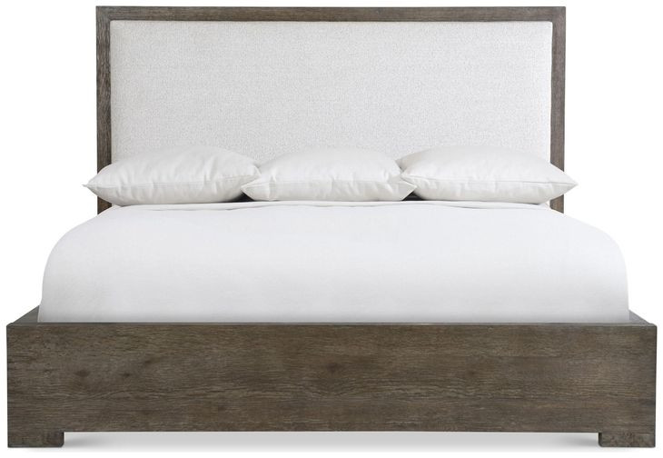 Outline Cassel and White Performance Fabric King Upholstered Panel Bed