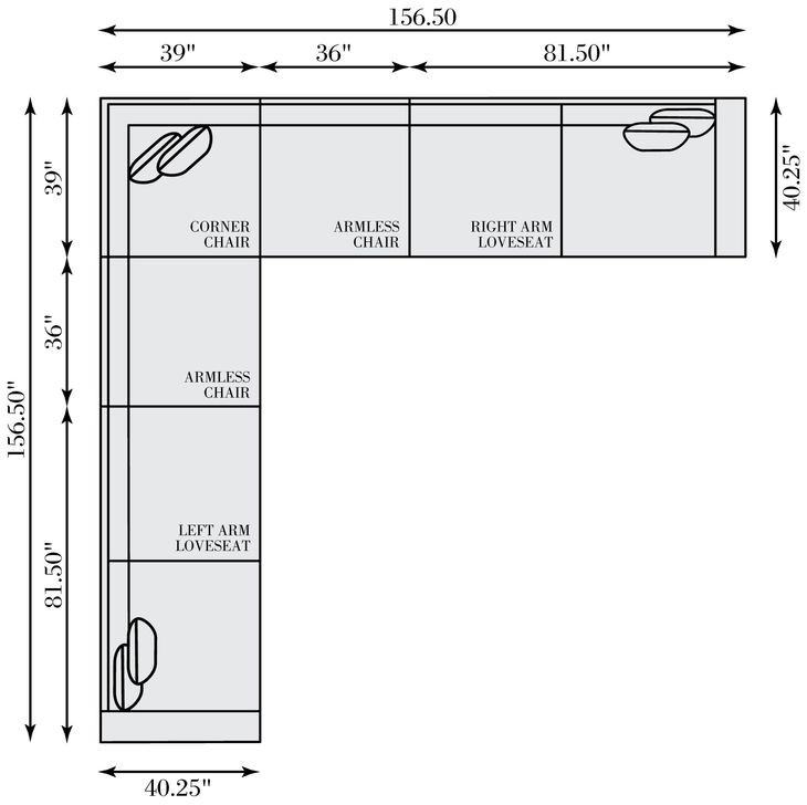 Nest Brown Leather 5 Piece Modular RAF Sectional with Pillows