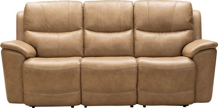 Kaden Elliott Taupe Leather Power Reclining Living Room Set with Power Lumbar and USB Charging