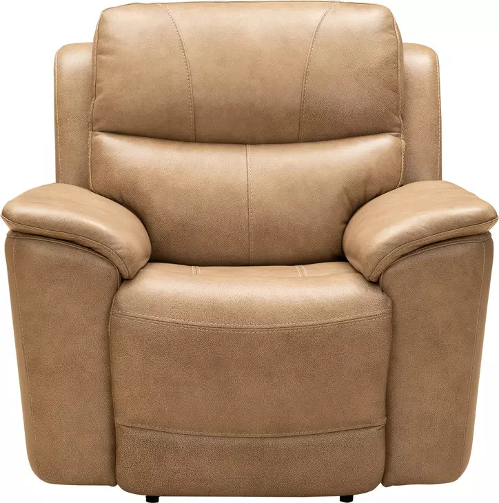 Kaden Elliott Taupe Leather Power Recliner with Power Lumbar and USB Charging