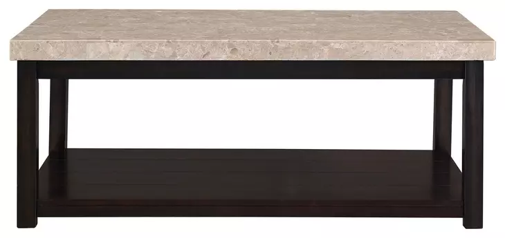 Caleb Espresso Rectangular Marble Top Coffee Table