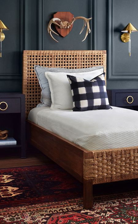 Malcolm Textured Navy Rectangular 1 Drawer Side Table