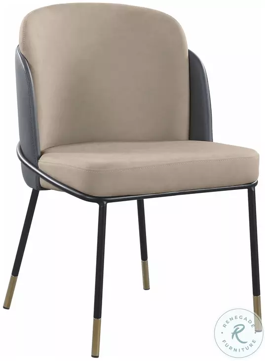 Karla Gloss Gray And Gold Extendable Dining Room Set  with Katherine Gray Side Chair Set of 2