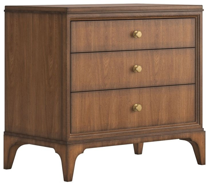 Harbor Lakeside Sepia 3 Drawer Nightstand with USB Charging