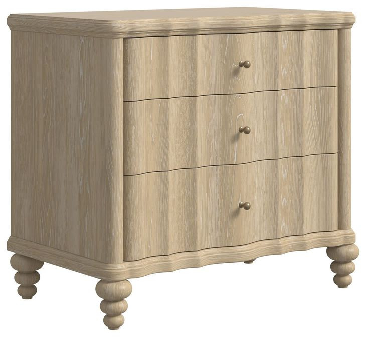 Haven Sun Oak 3 Drawer Nightstand with USB Charging