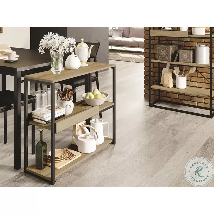 Noa Oak And Black Painted Metal 31" Console Table