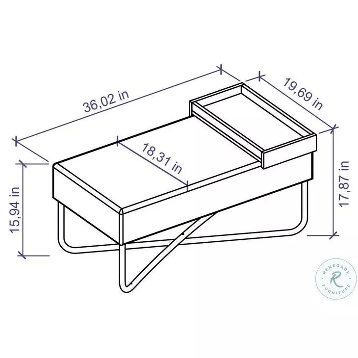 Ace Light Brown And Black 36" Bench