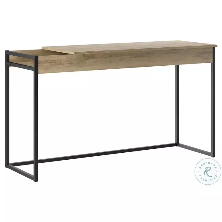 Noa Oak And Black Painted Metal Office Desk