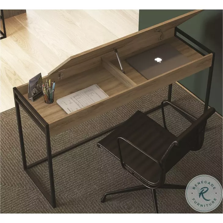 Noa Oak And Black Painted Metal Office Desk