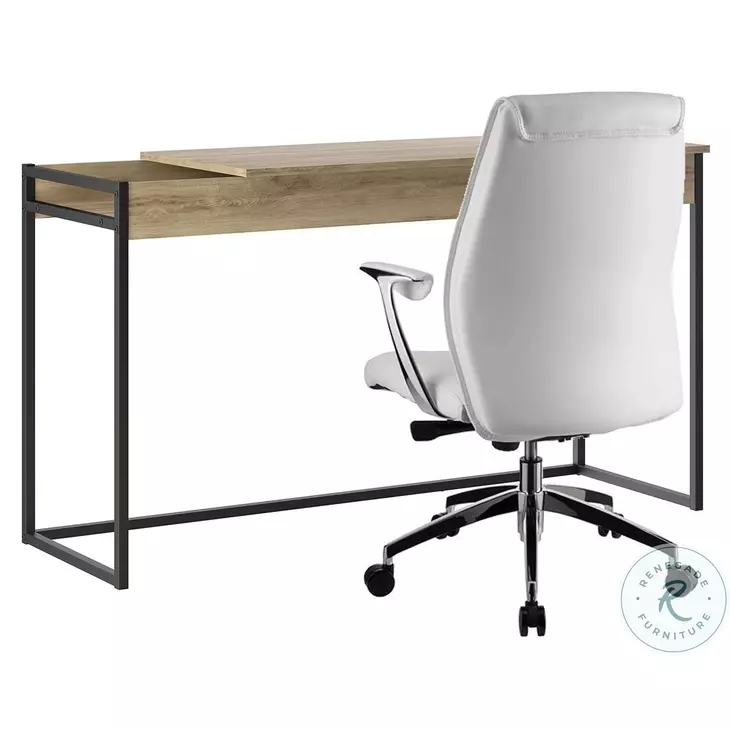 Noa Oak And Black Painted Metal Office Desk