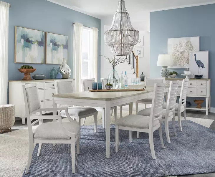 Whisperbay Sea Pearl and Driftwood 110" Extendable Rectangular Dining Table