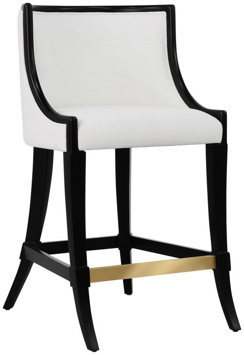 Keaton White and Black Performance Fabric Counter Height Stool